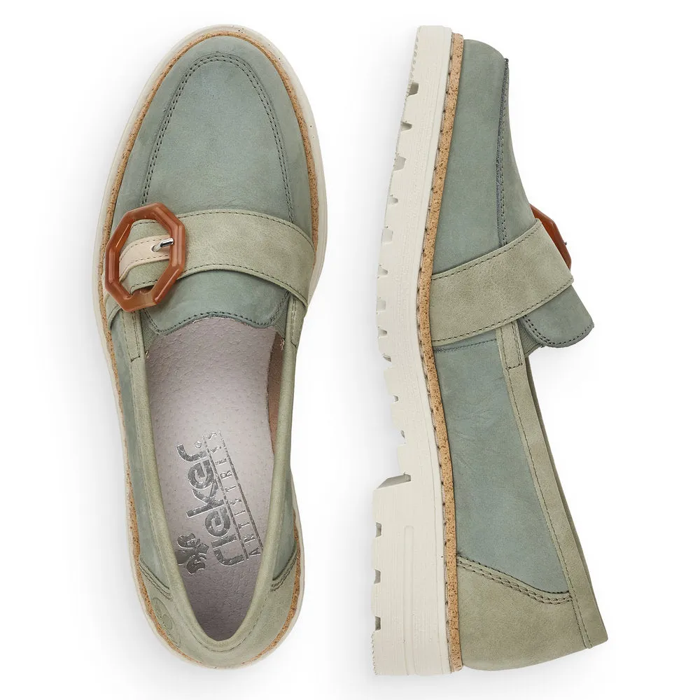 Rieker Ladies Buckle Trim Loafer