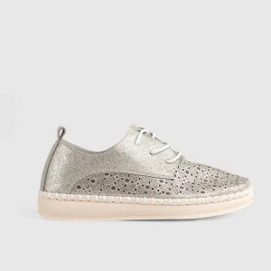 Serena Comfort Casual Oxfords Silver 01366