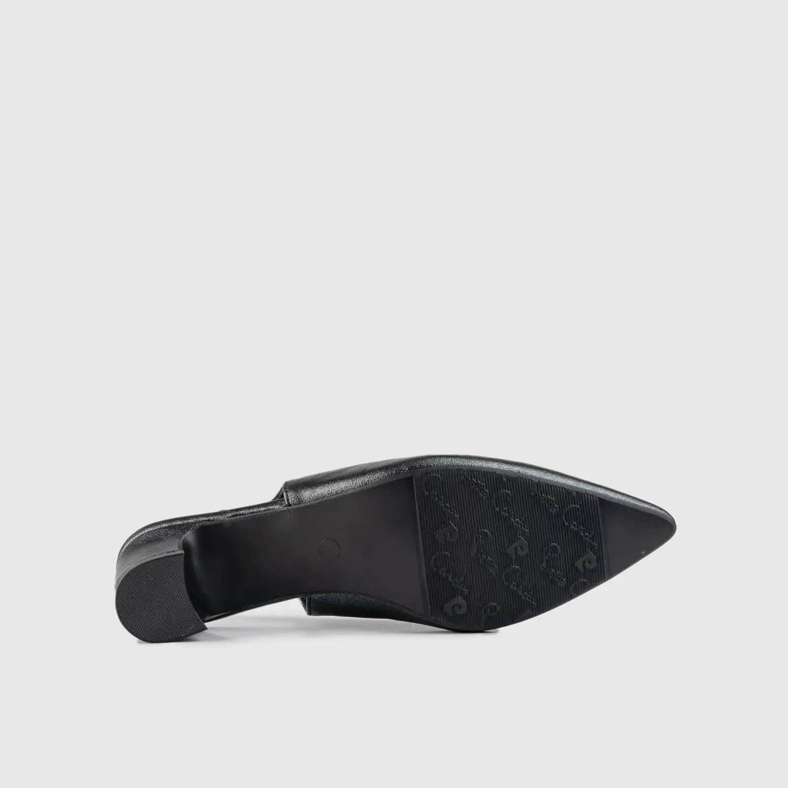 Sling Back Block Heel Court Black 10532
