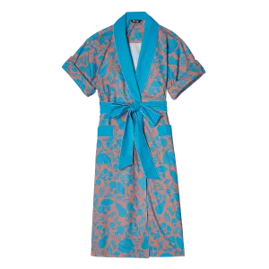 Veg Out Garden Robe in Ocean Salmon