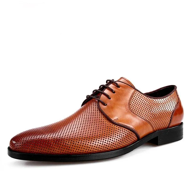 West Louis™ Breathable Genuine Leather Dress Shoes